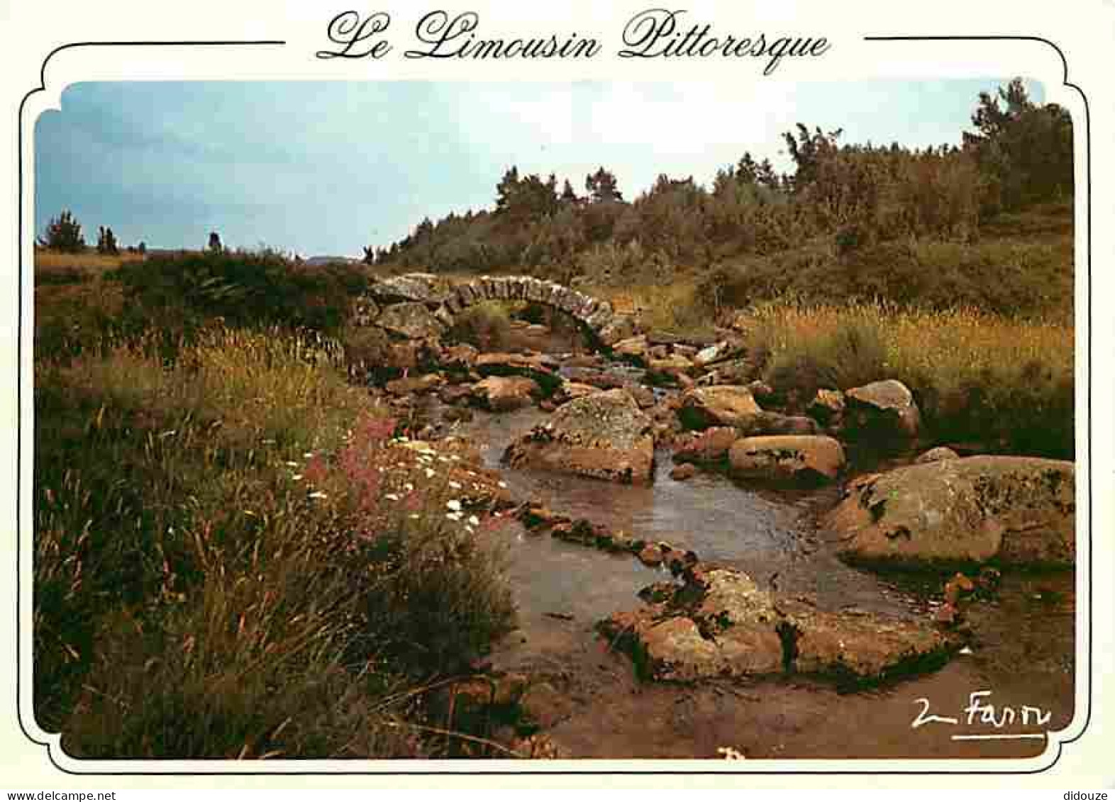 Carte Postale - 87 - Haute Vienne - Limousin - Paysage limousin - Petite rivière - Flamme Postale de Vassivière en Limou