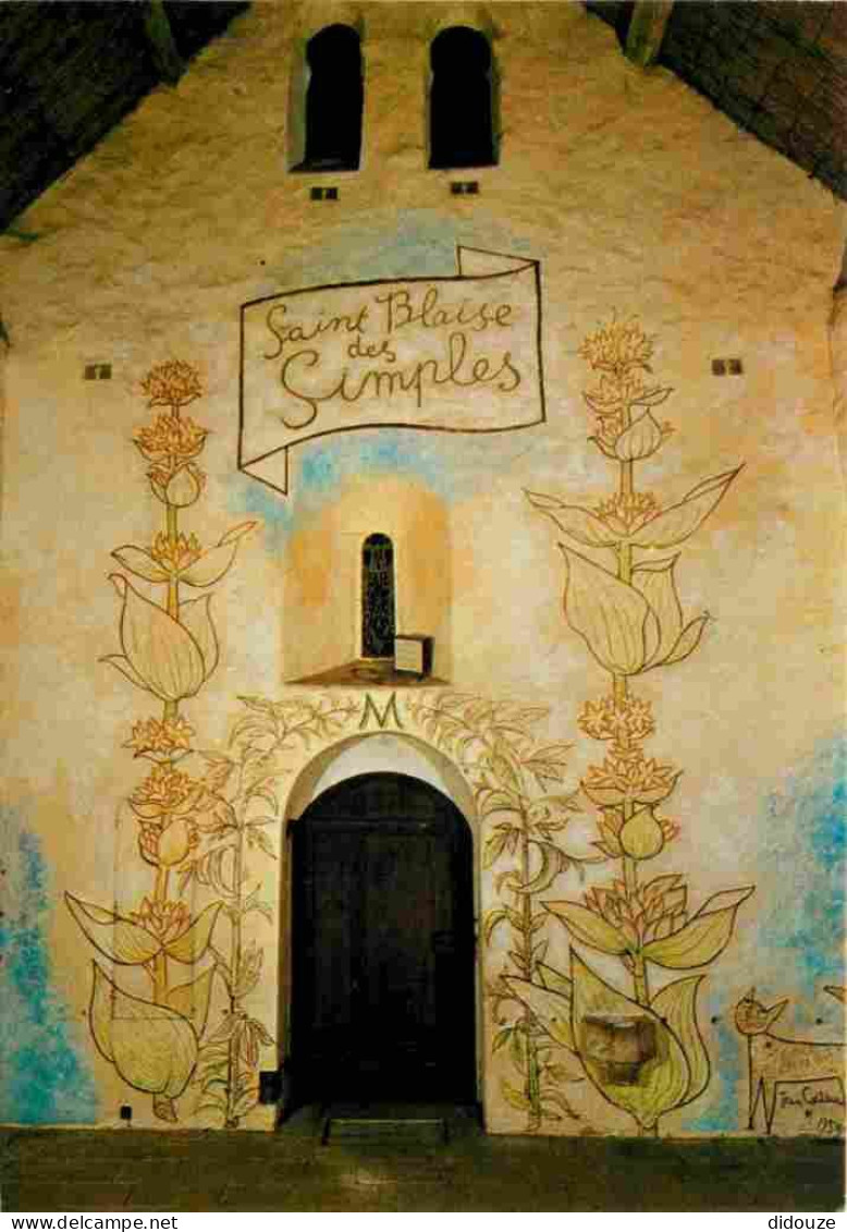Carte Postale - 91 - Milly la Foret - intérieur de la Chapelle Saint Blaise décorée par Jean Cocteau - Art Peintures mur