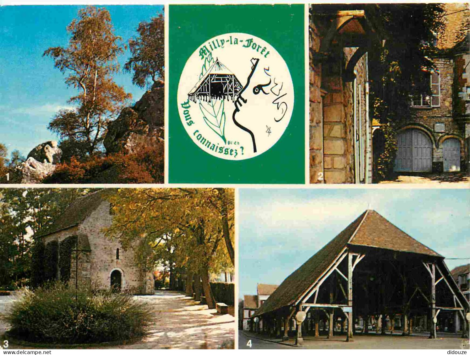Carte Postale - 91 - Milly-la-forêt - Multivues - Forêt de fontainebleau le coquibus la maison de jean cocteau chapelle