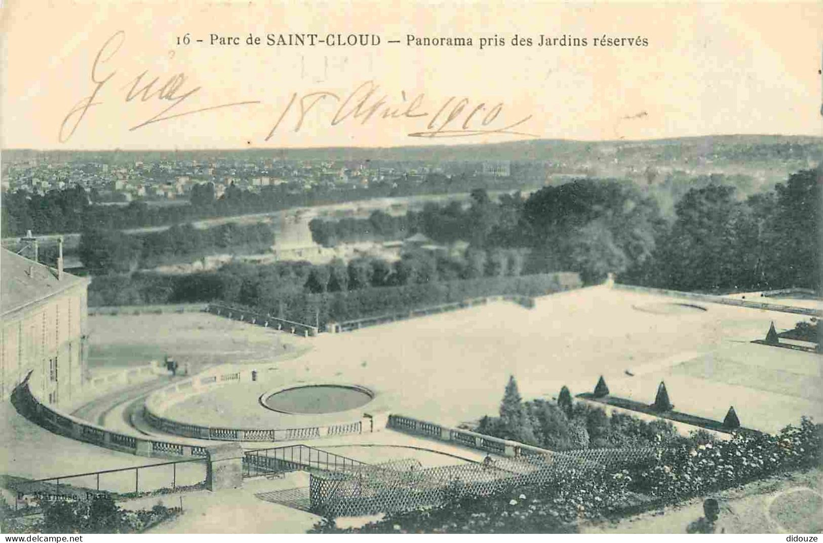 Carte Postale - 92 - Saint Cloud - Parc de Saint Cloud - Panorama pris des Jardins réservés - CPA - Voir Scans Recto-Ver