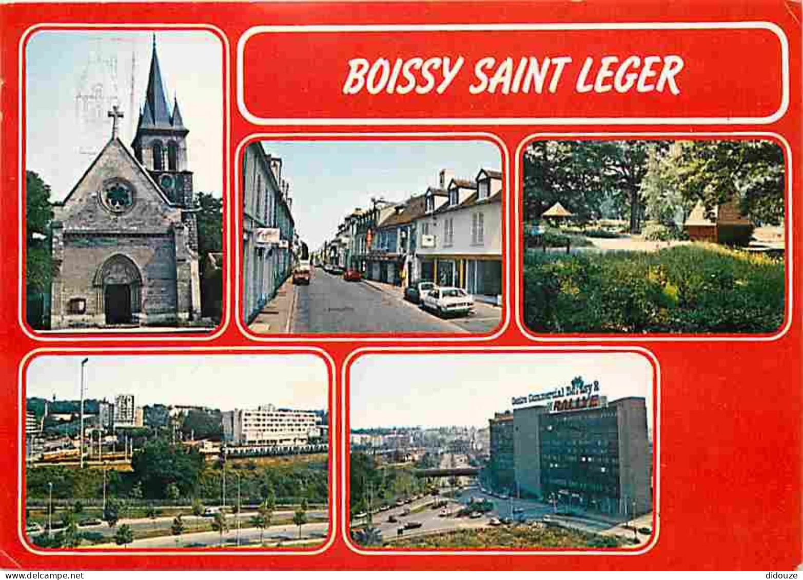 Carte Postale - 94 - Boissy Saint Léger - Multivues - Automobiles - Eglise - Flamme Postale de Boissy Saint Léger - CPM