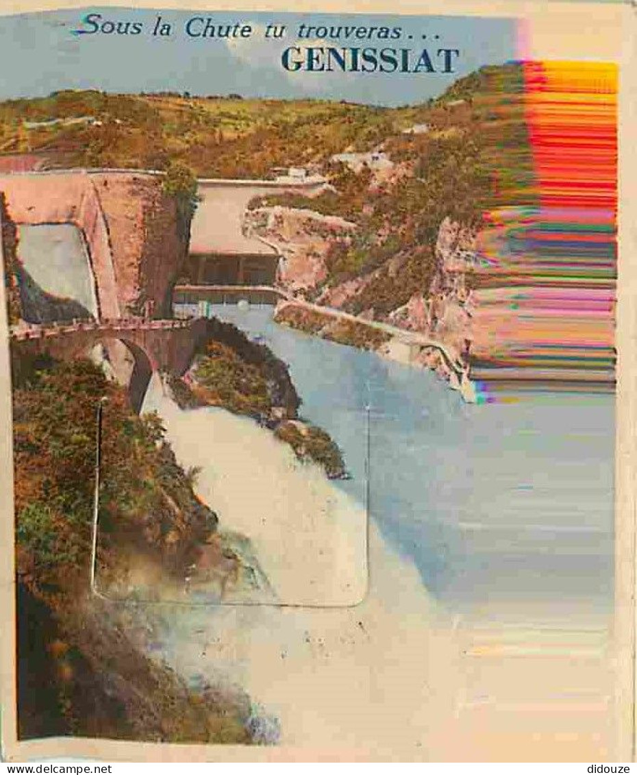 Carte Postale Ancienne - 01 - Genissiat - Sous la chute tu trouveras Genissiat - Multivues - 10 mini images qui se dépli