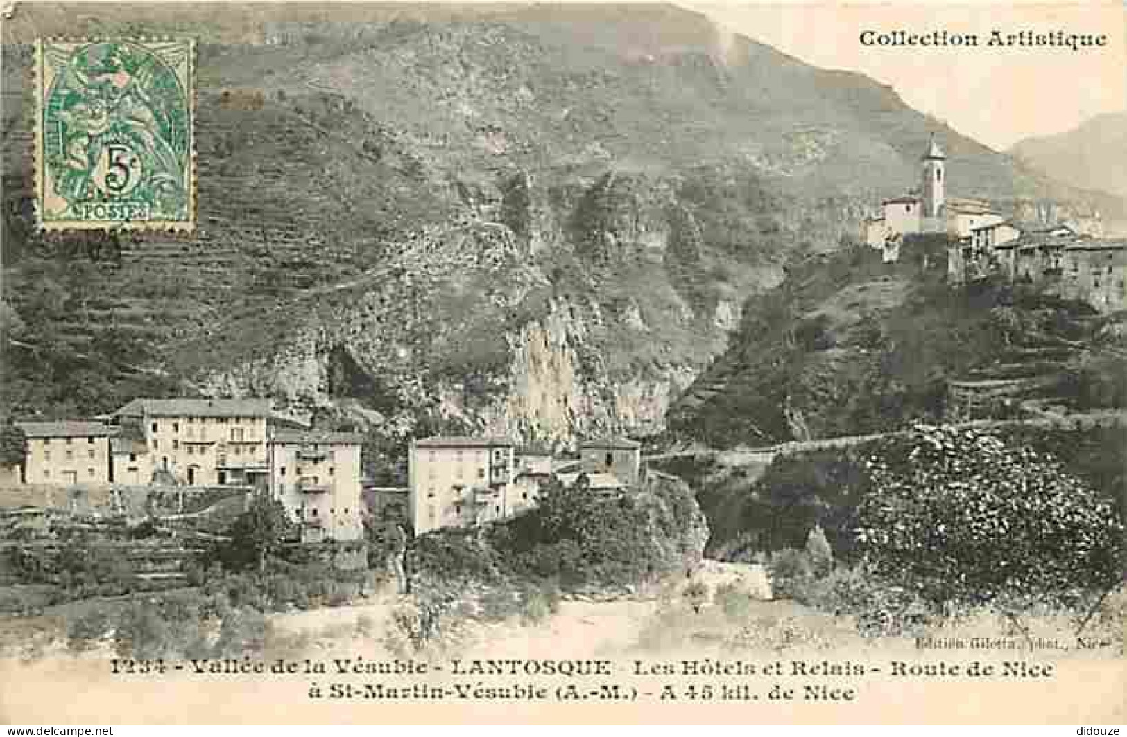 Carte Postale Ancienne - 06 - Lantosque - Les Hotels et Relais - Route de Nice à St Martin Vésubie - Vallée de la Vésubi