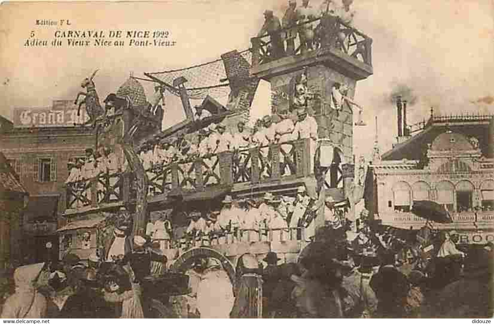 Carte Postale Ancienne - 06 - Nice - Carnaval de Nice 1922 - Adieu du Vieux Nice au Pont Vieux - Animée - CPA - Voir Sca