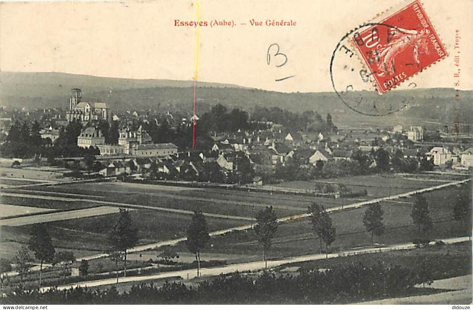 Carte Postale Ancienne - 10 - Essoyes - Vue Générale - Correspondance - Oblitération ronde de 1912 - CPA - Voir Scans Re