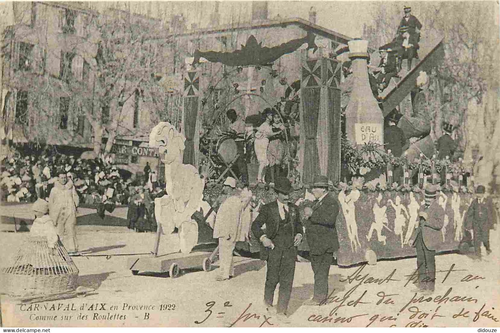 Carte Postale Ancienne - 13 - Aix-en-provence - Carnaval d'Aix en Provence 1922 - Comme sur des Roulettes - Animée - CPA