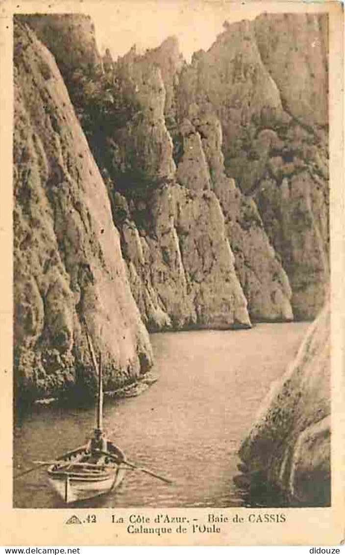 Carte Postale Ancienne - 13 - Cassis - Baie de Cassis - Calanque de l'Oule - Animée - Canotage - Correspondance - CPA -