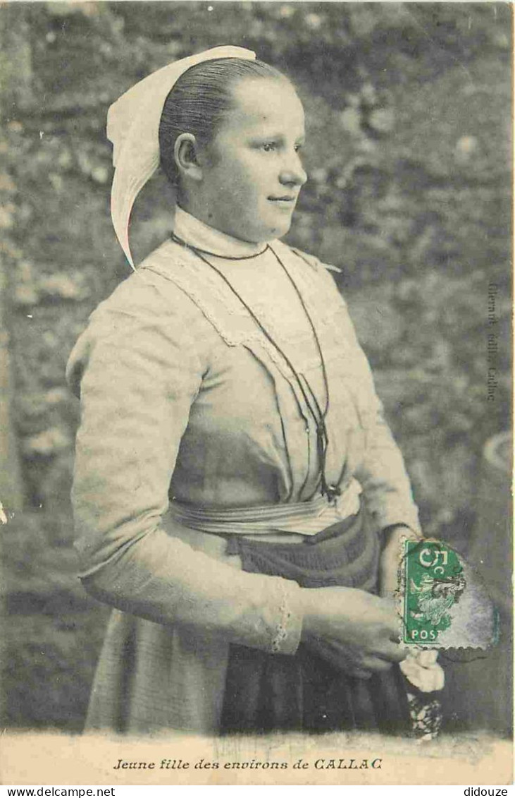 Carte Postale Ancienne - 22 - Callac - Jeune fille des environs de callac - Animée - Folklore Scènes et Types - CPA - Ob