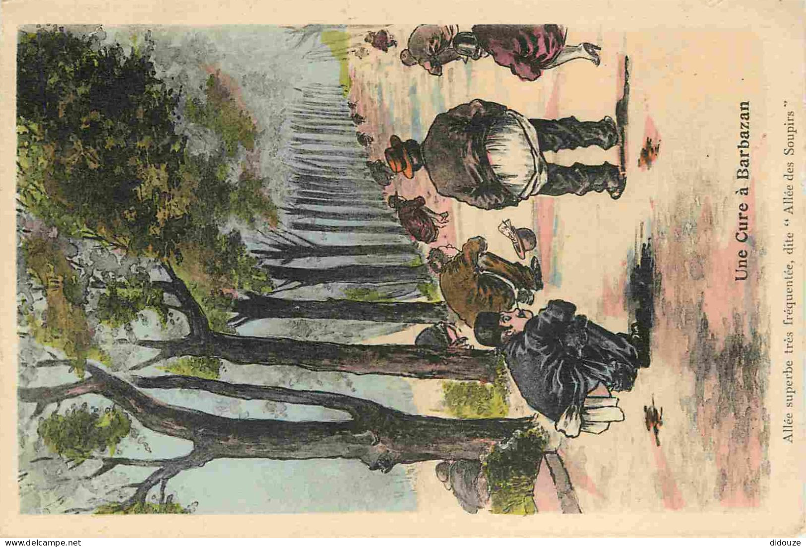 Carte Postale Ancienne - 31 - Barbazan - Art illustration - Une Cure à Barbazan - Carte Humoristique - Humour - Colorisé