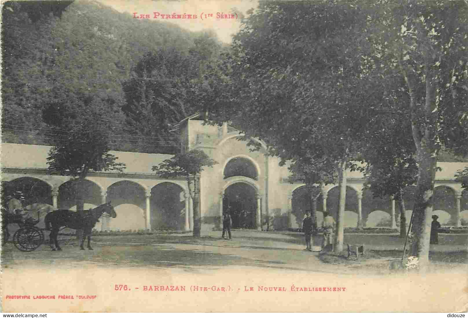 Carte Postale Ancienne - 31 - Barbazan - Le nouvel Etablissement - Animée - Correspondance - CPA - Voyagée en 1919 - Voi