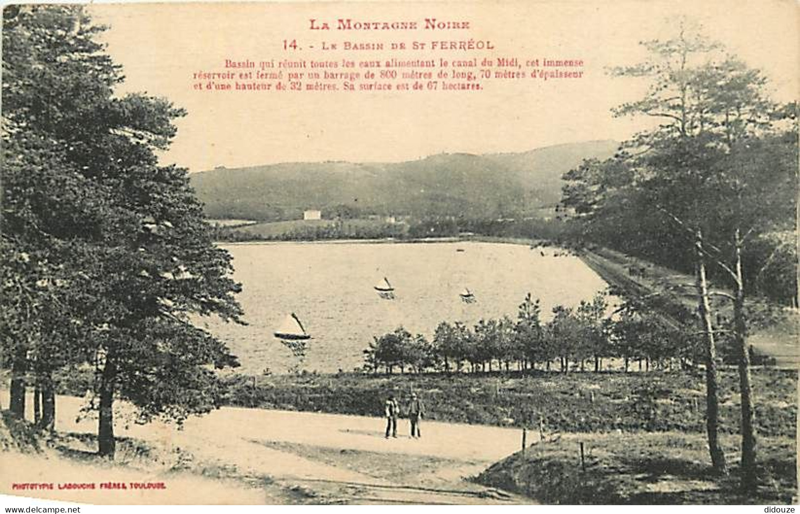 Carte Postale Ancienne - 31 - Saint Ferréol - Le Bassin de Saint Ferréol - Animée - CPA - Voir Scans Recto-Verso - Posca