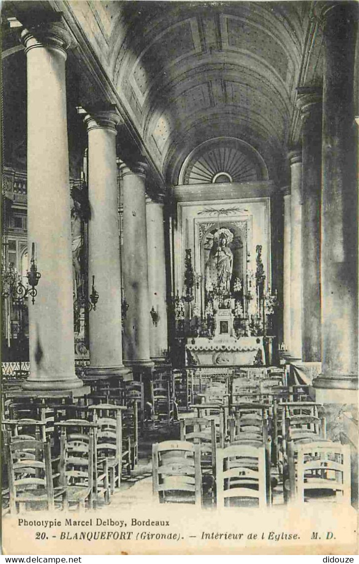 Carte Postale Ancienne - 33 - Blanquefort - intérieur de l'Eglise - CPA - Oblitération de 1932 - Voir Scans Recto-Verso