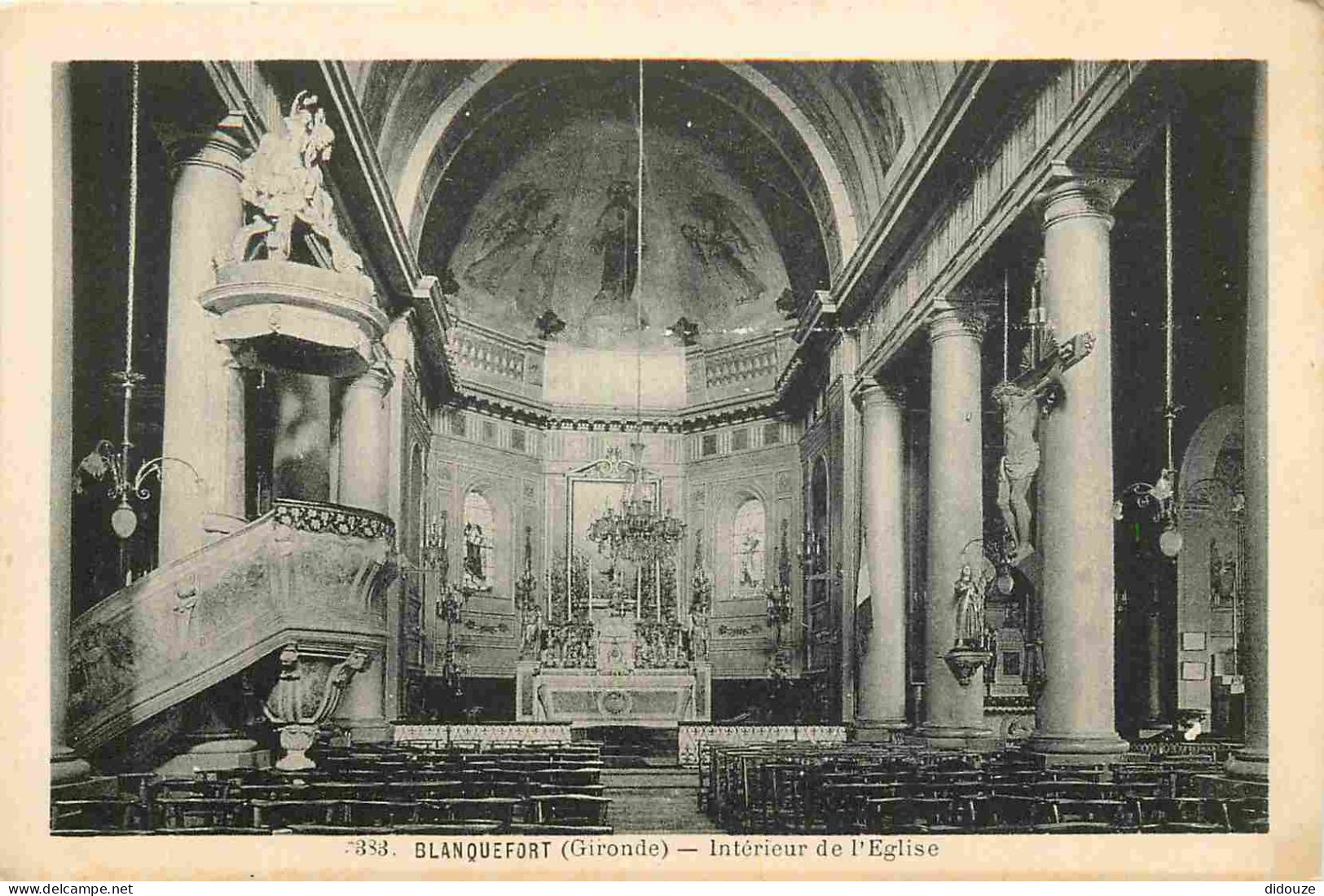 Carte Postale Ancienne - 33 - Blanquefort - intérieur de l'Eglise - CPA - Voir Scans Recto-Verso - Poscard - Carta Posta