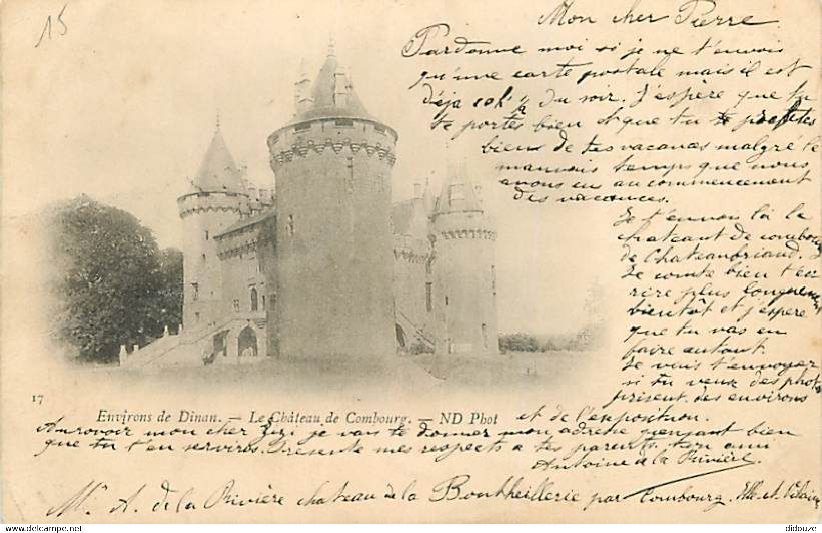 Carte Postale Ancienne - 35 - Combourg - Le Château de Combourg - Précurseur - Oblitération ronde de 1900 - Voir Timbre