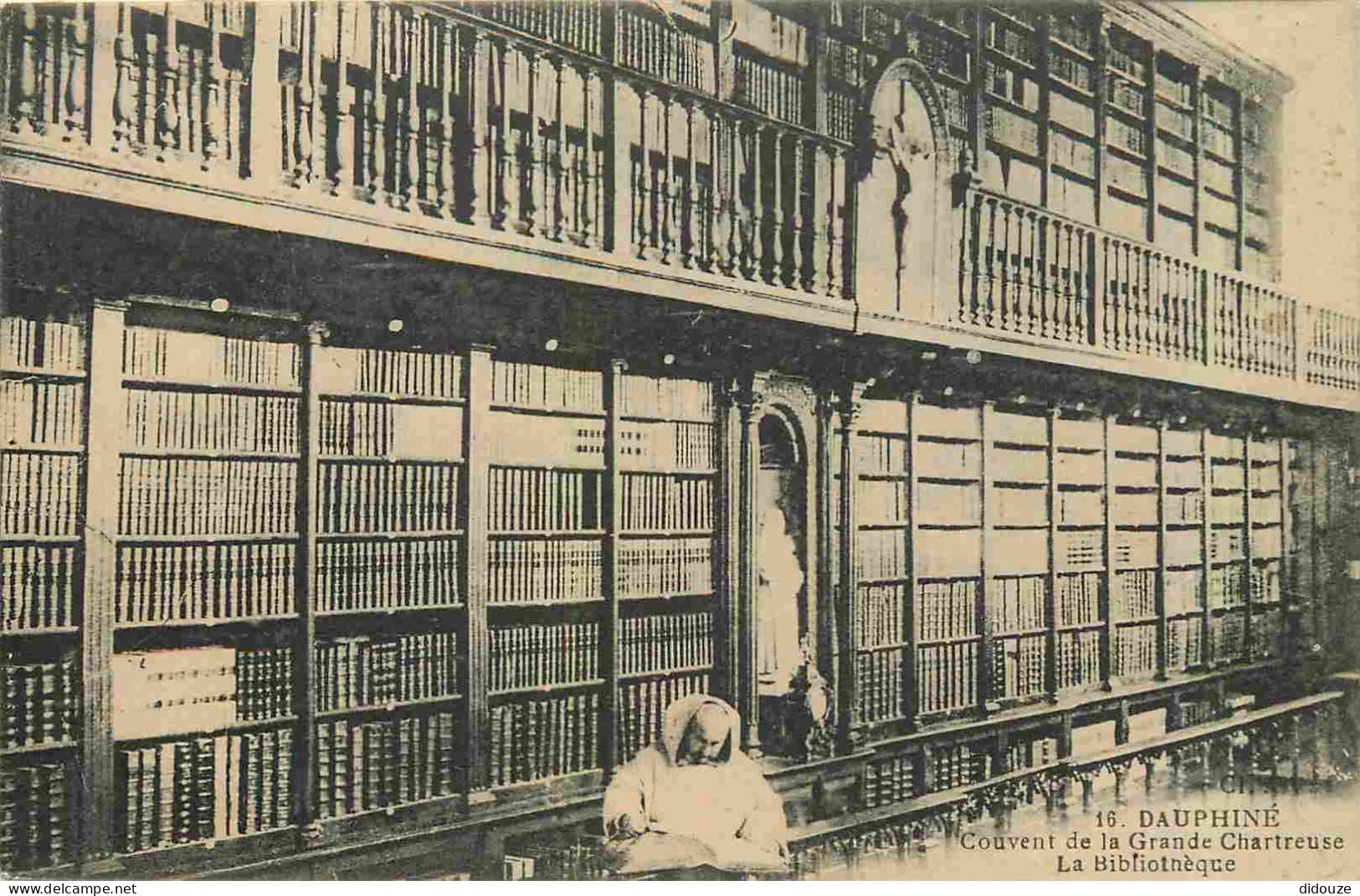 Carte Postale Ancienne - 38 - La Grande Chartreuse - intérieur du Couvent de la Grande Chartreuse - La Bibliothèque - An