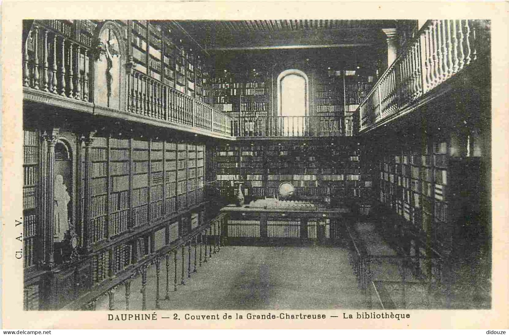 Carte Postale Ancienne - 38 - La Grande Chartreuse - intérieur du Couvent de la Grande Chartreuse - La Bibliothèque - CP