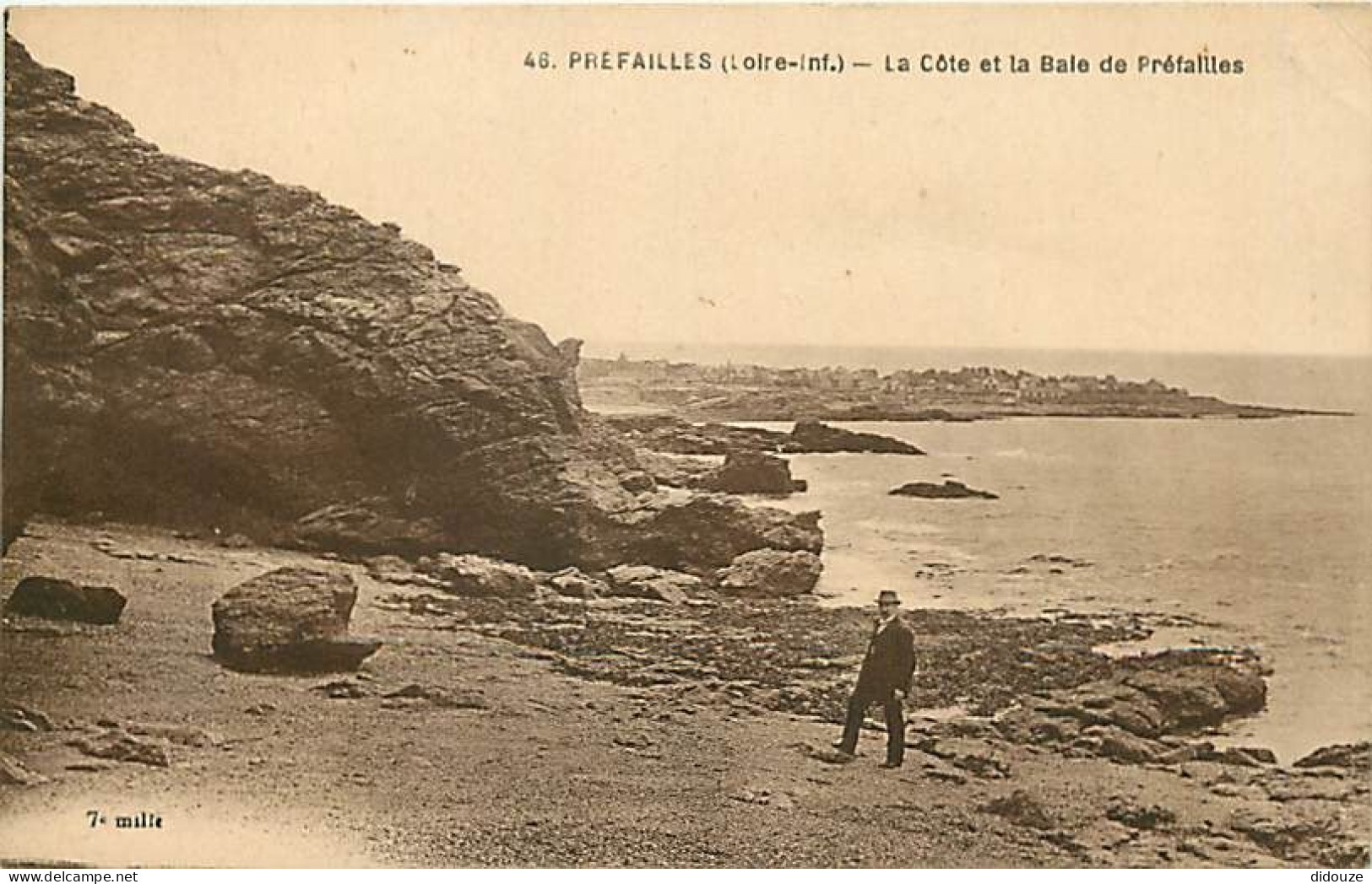 Carte Postale Ancienne - 44 - Préfailles - La Côte et la Baie de Préfailles - Animée - CPA - Voir Scans Recto-Verso - Po