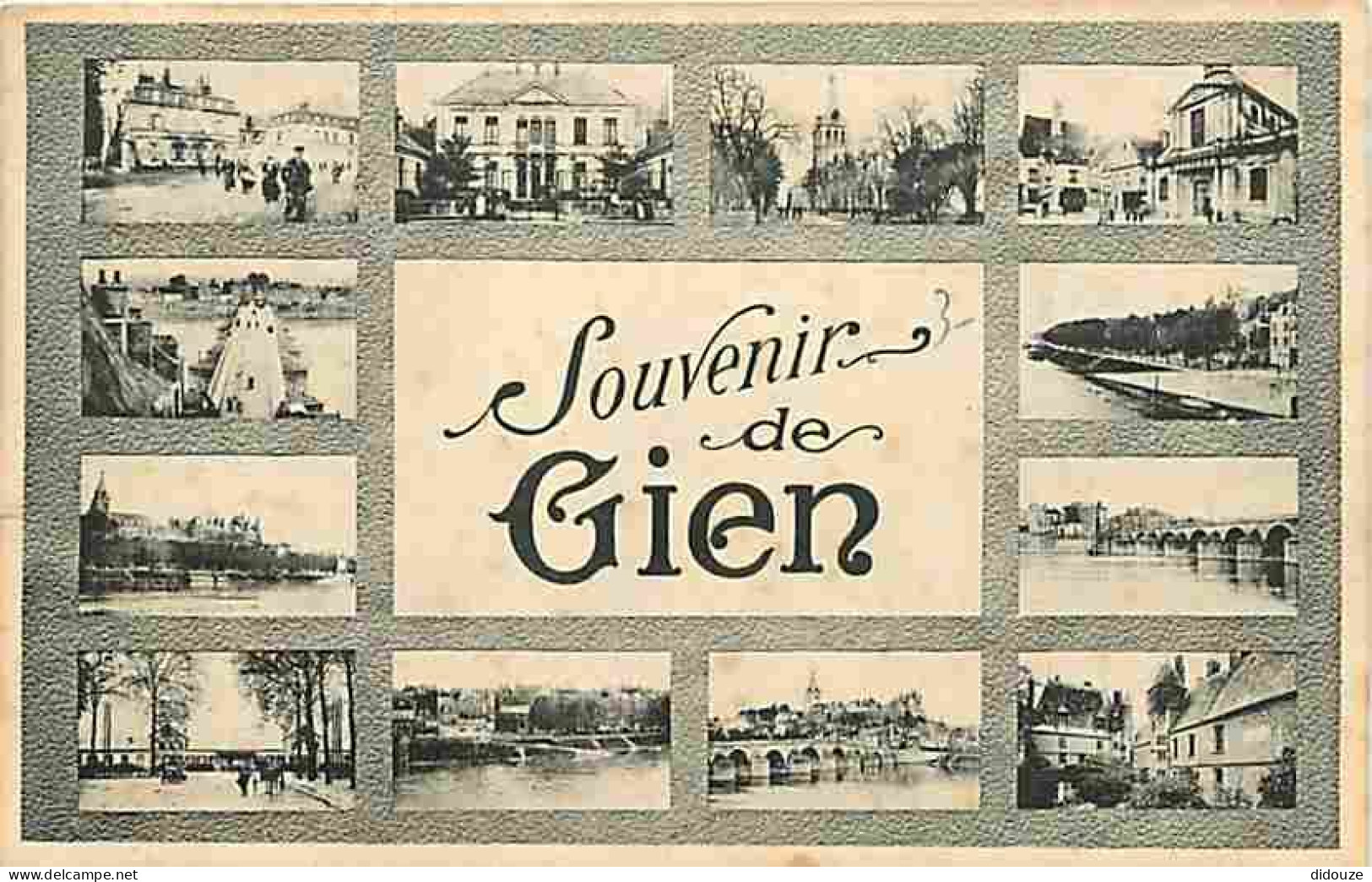 Carte Postale Ancienne - 45 - Gien - Souvenir de Gien - Multivues - Oblitération ronde de 1906 - CPA - Voir Scans Recto-