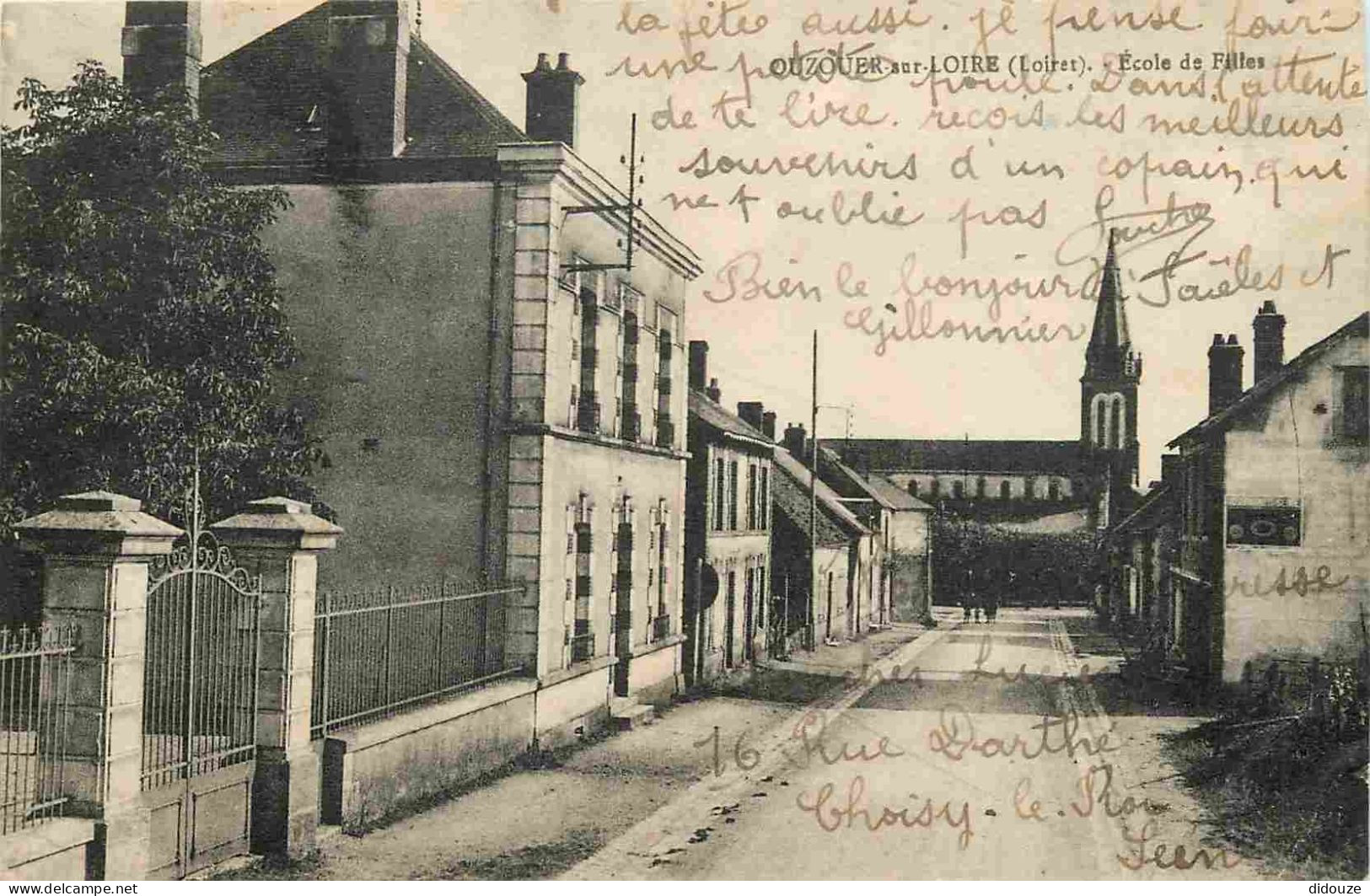 Carte Postale Ancienne - 45 - Ouzouer sur Loire - Ecole des Filles - Correspondance - CPA - Voyagée en 1930 - Voir Scans
