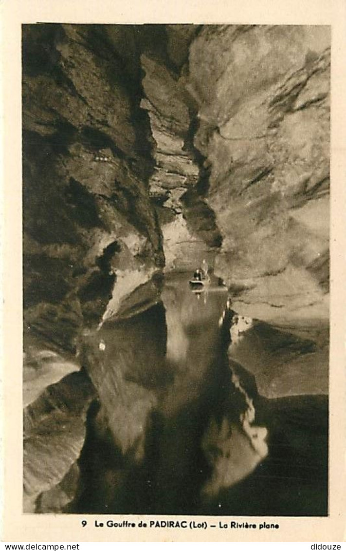Carte Postale Ancienne - 46 - Padirac - Le Gouffre de Padirac - La Rivière plane - Spéléologie - Grotte - CPA - Voir Sca