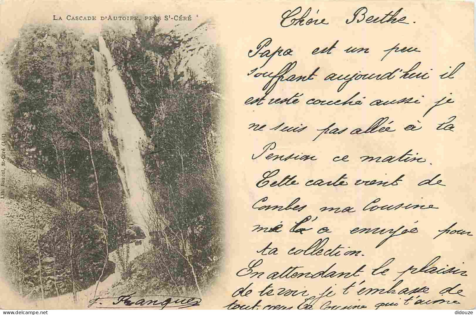 Carte Postale Ancienne - 46 - Saint Céré - La Cascade d'Autoire près de Saint Céré - Correspondance - Précurseur - CPA -