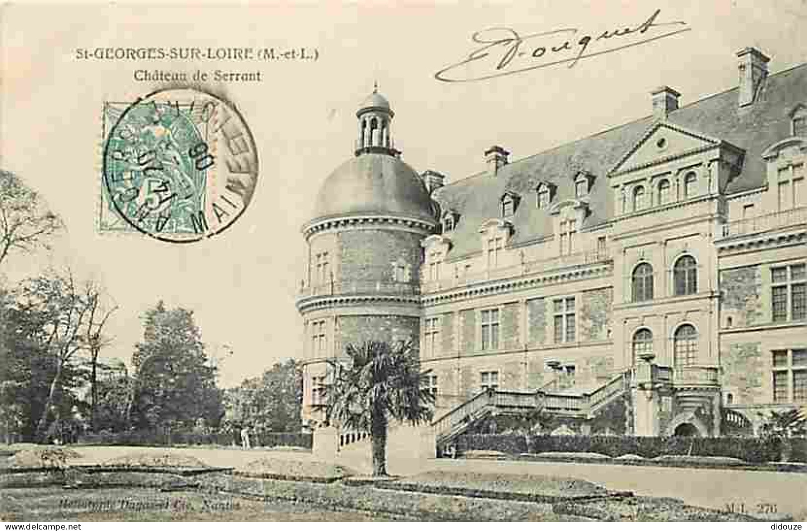 Carte Postale Ancienne - 49 - Saint Georges sur Loire - Château de Serrant - Oblitération ronde de 1906 - CPA - Voir Sca