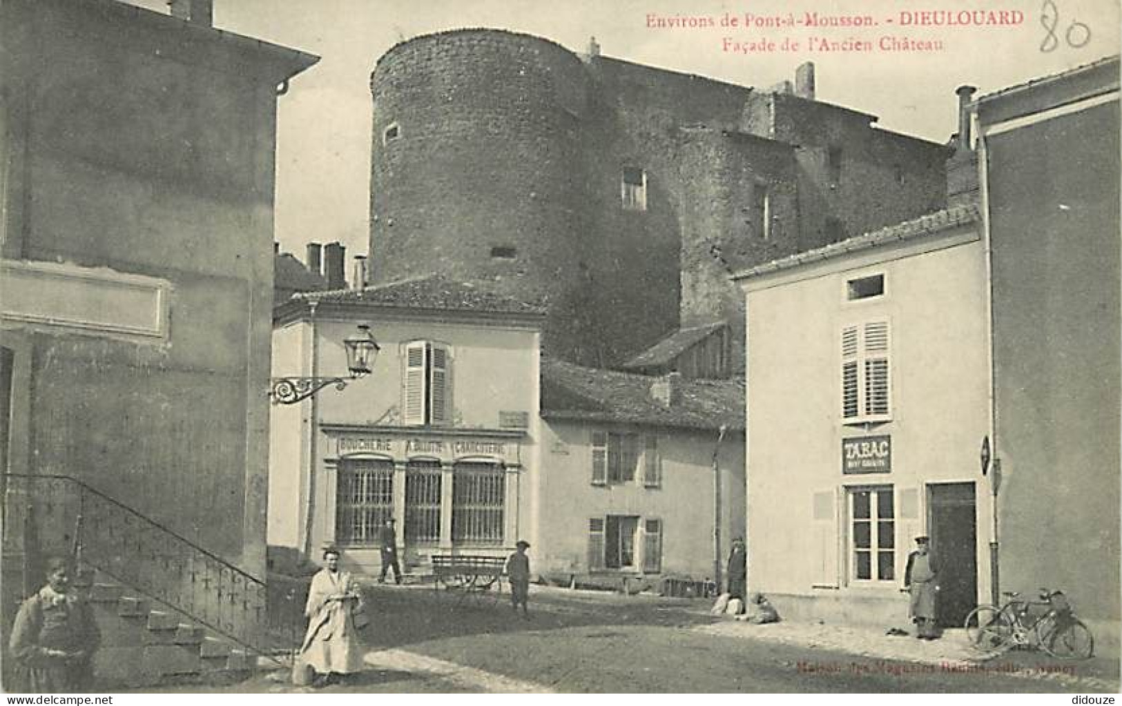 Carte Postale Ancienne - 54 - Dieulouard - Façade de l'Ancien Château - Animée - CPA - Voir Scans Recto-Verso - Poscard