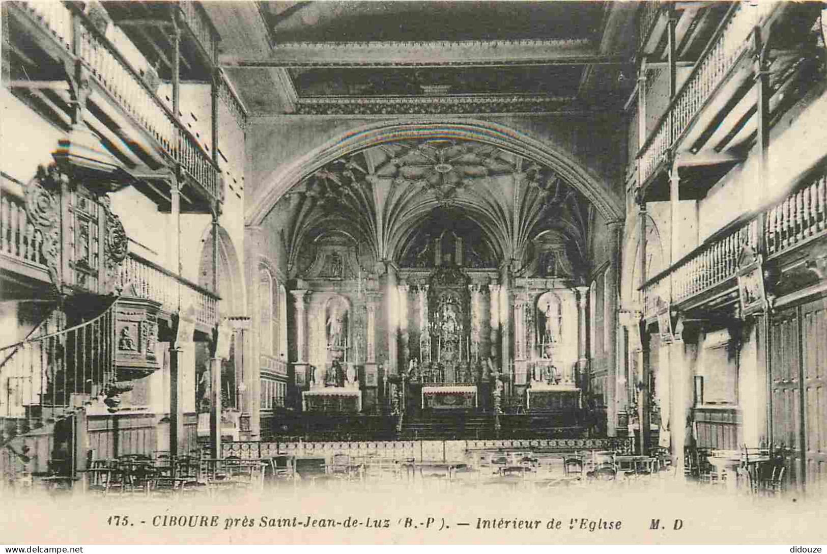 Carte Postale Ancienne - 64 - Ciboure - intérieur de l'Eglise - CPA - Voir Scans Recto-Verso - Poscard - Carta Postal -