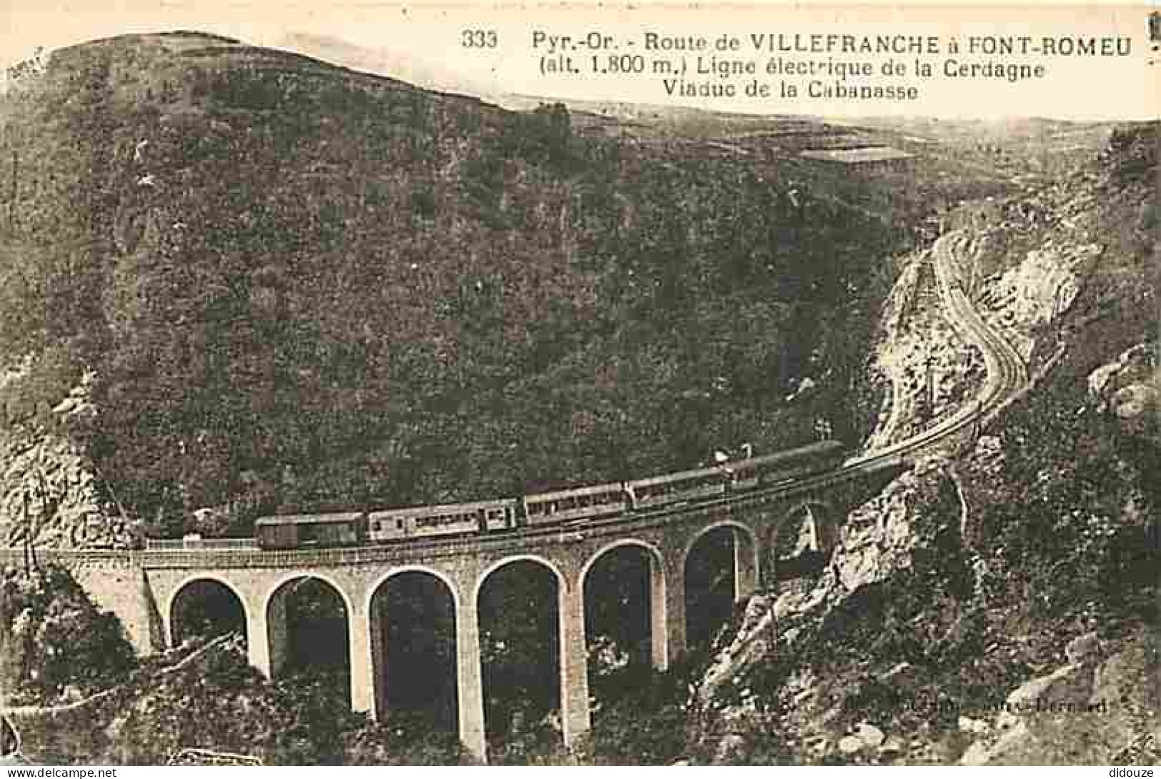 Carte Postale Ancienne - 66 - Pyrénées Orientales - Route de Villefranche à Font Romeu - Ligne électrique de la Cerdagne