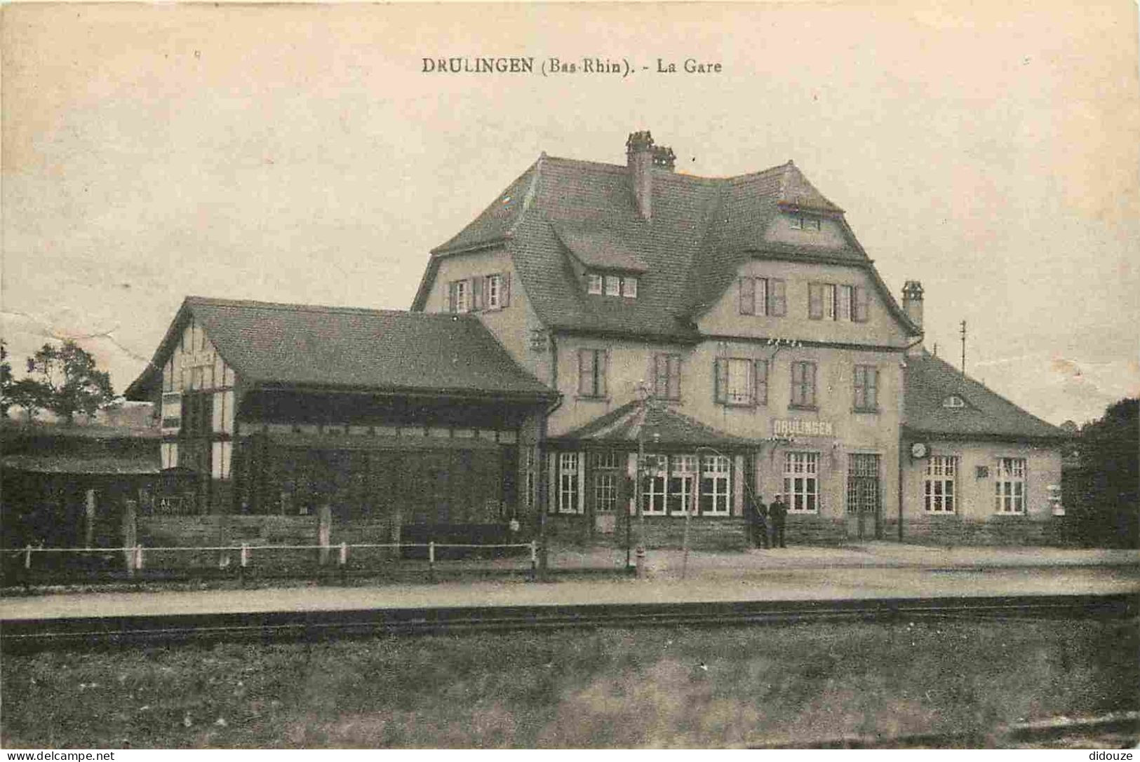 Carte Postale Ancienne - 67 - Drulingen - La gare - CPA - Oblitération de 1931 - Voir Scans Recto-Verso