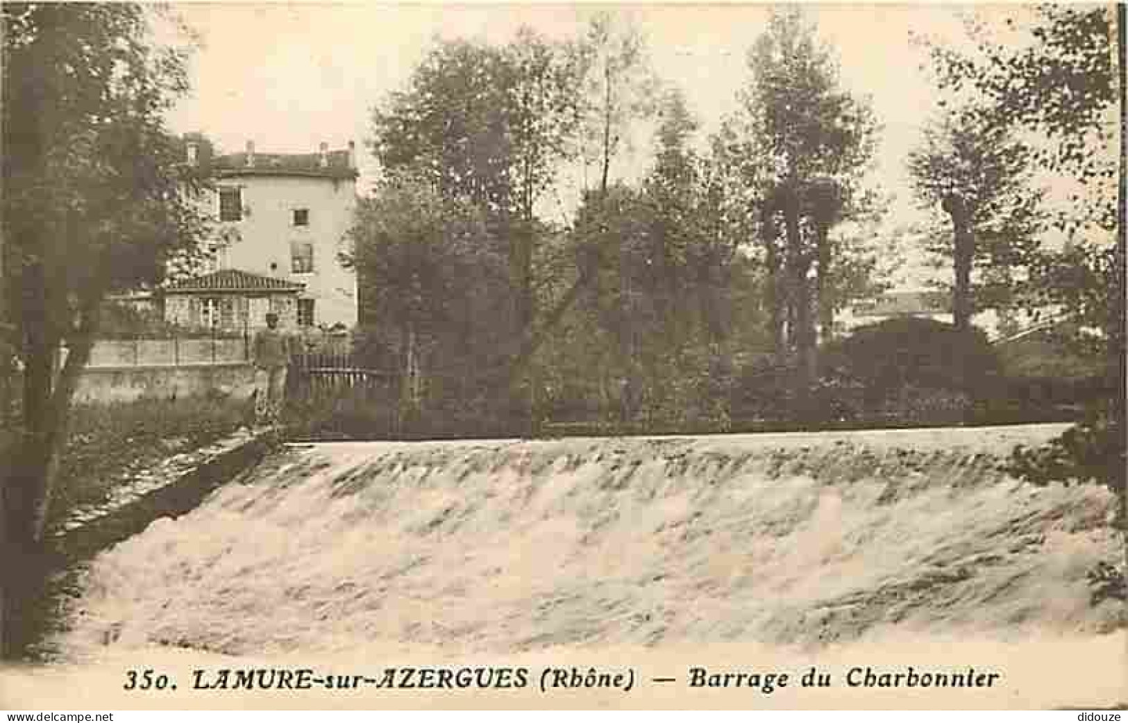 Carte Postale Ancienne - 69 - Lamure sur Azergues - Barrage du Charbonnier - Animée - CPA - Voir Scans Recto-Verso - Pos