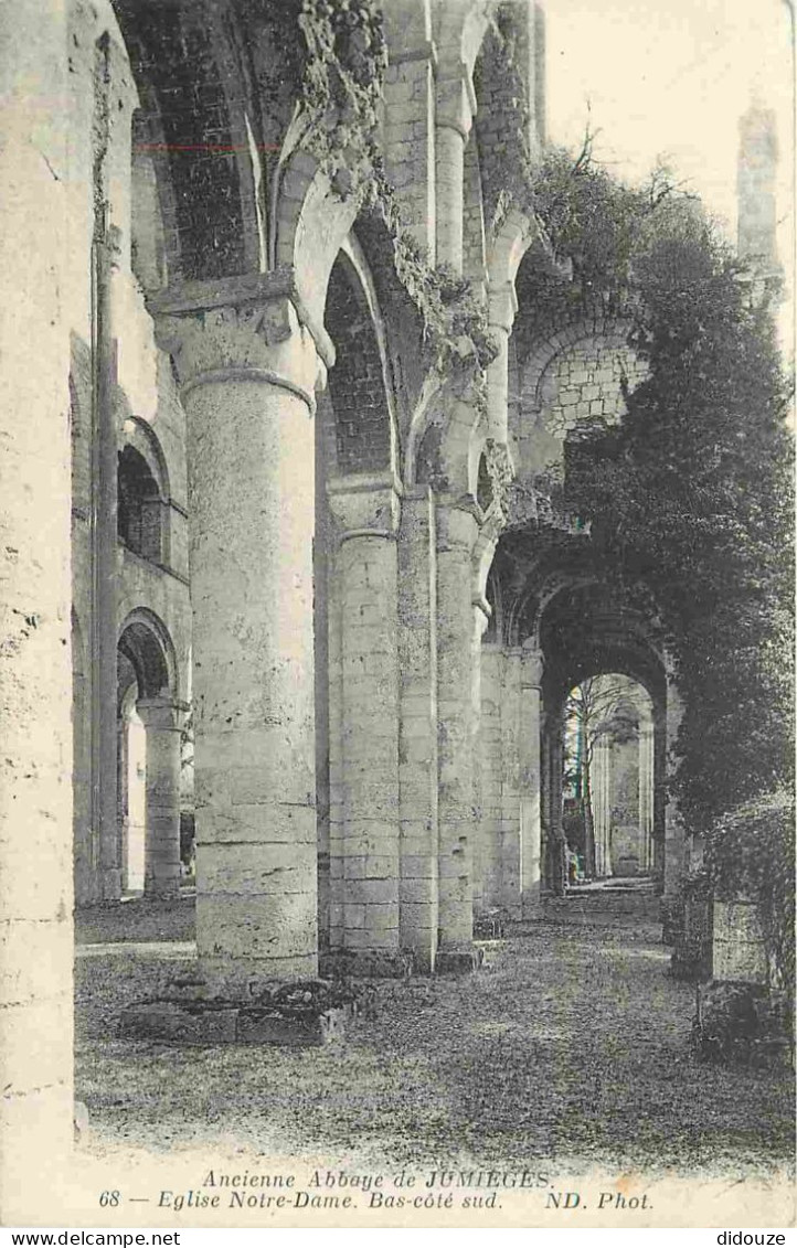 Carte Postale Ancienne - 76 - Jumieges - Abbaye de Jumièges - Eglise Notre-Dame - Bas-côté sud - CPA - Voir Scans Recto-