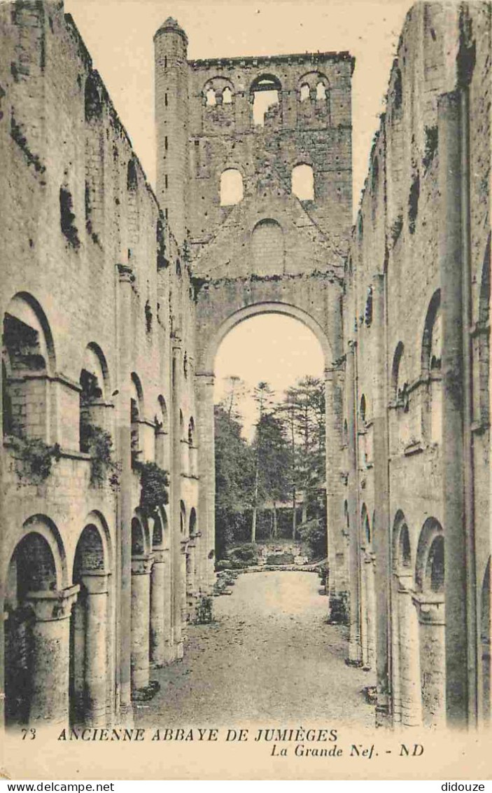 Carte Postale Ancienne - 76 - Jumieges - Abbaye de Jumièges - La Grande Nef - CPA - Voir Scans Recto-Verso - Poscard - C