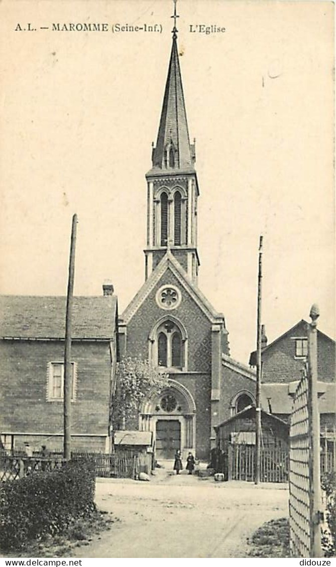 Carte Postale Ancienne - 76 - Maromme - L'Eglise - Animée - Correspondance - Voyagée en 1915 - CPA - Voir Scans Recto-Ve