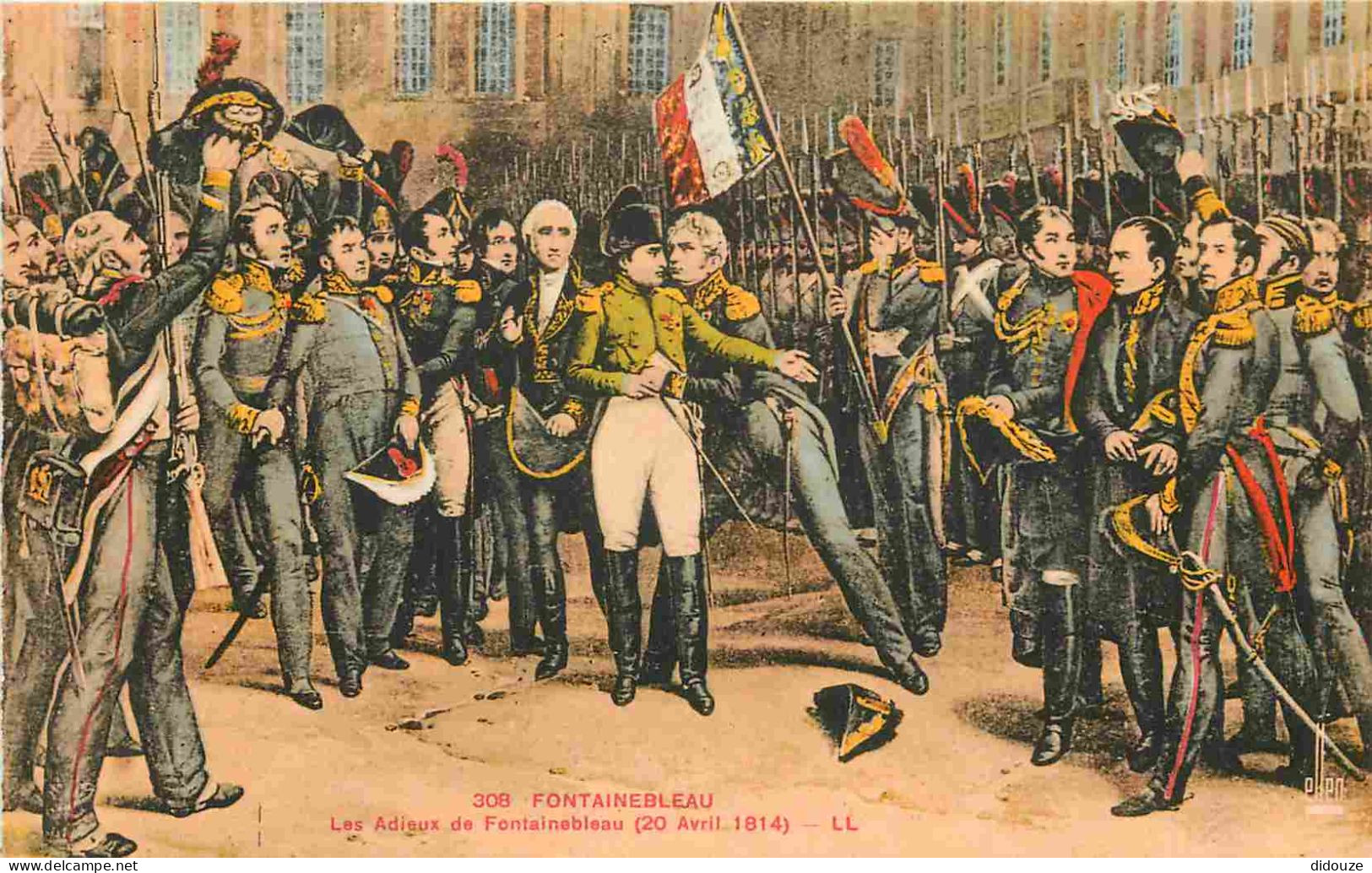 Carte Postale Ancienne - 77 - Fontainebleau - Palais de Fontainebleau - Les Adieux de Fontainebleau de Napoléon Bonapart