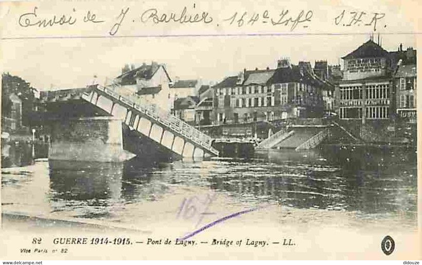 Carte Postale Ancienne - 77 - Lagny sur Marne - Guerre 1914-1915 - Pont de Lagny - CPA - Voir Scans Recto-Verso - Poscar