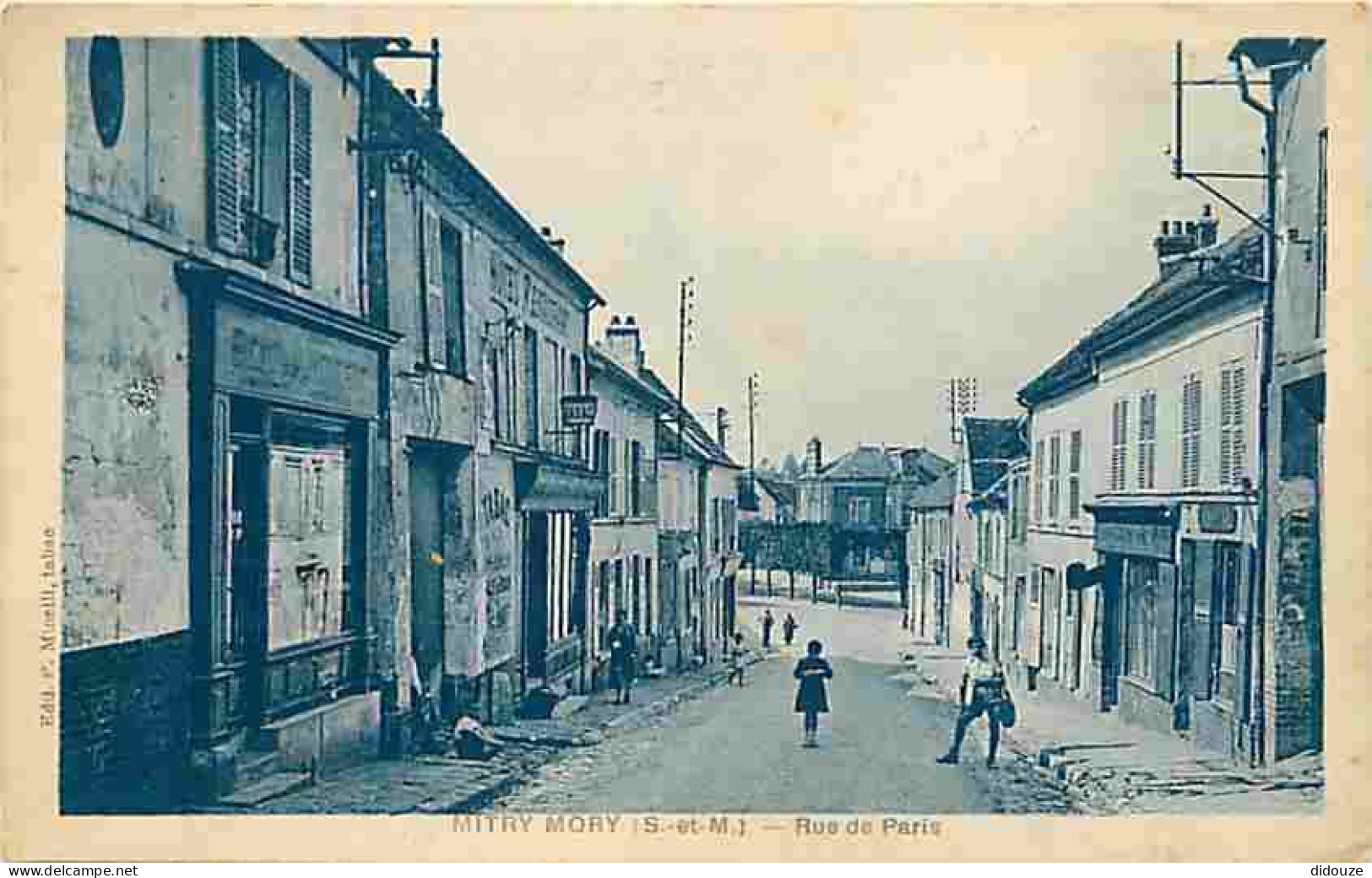 Carte Postale Ancienne - 77 - Mitry Mory - Rue de Paris - Animée - Correspondance - Oblitération ronde de 1945 - Voir Ti