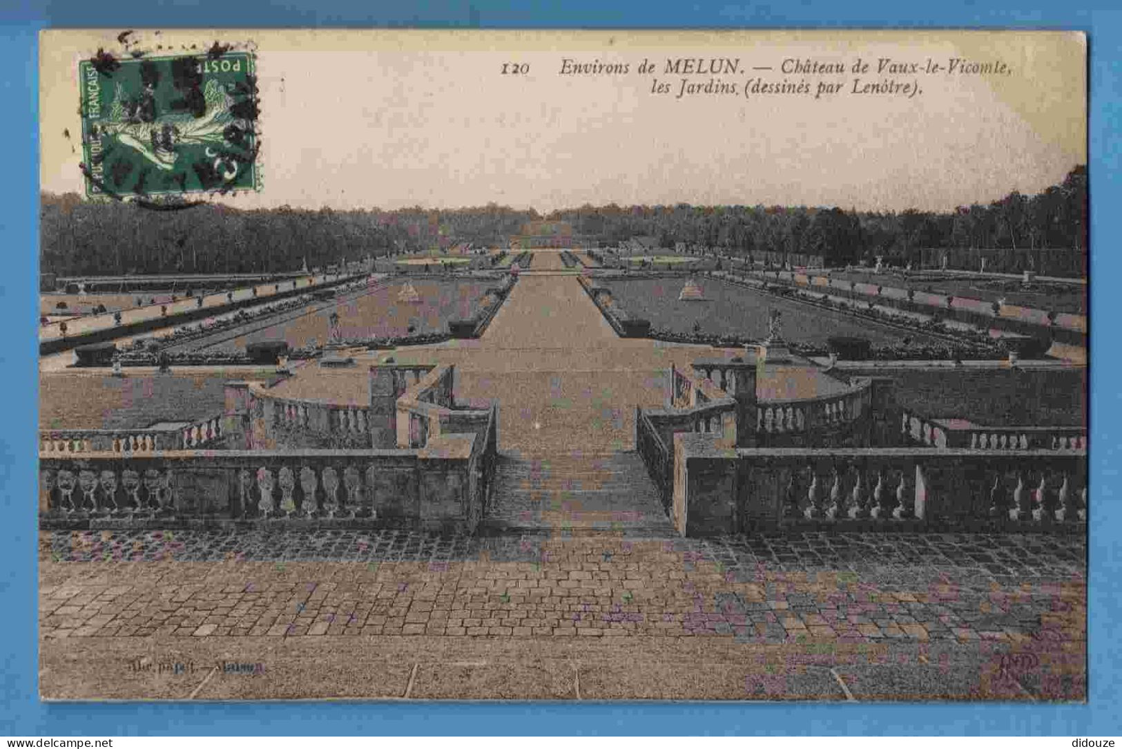 Carte Postale Ancienne - 77 - Vaux le Vicomte - Les Jardins - Ecrite en 1910