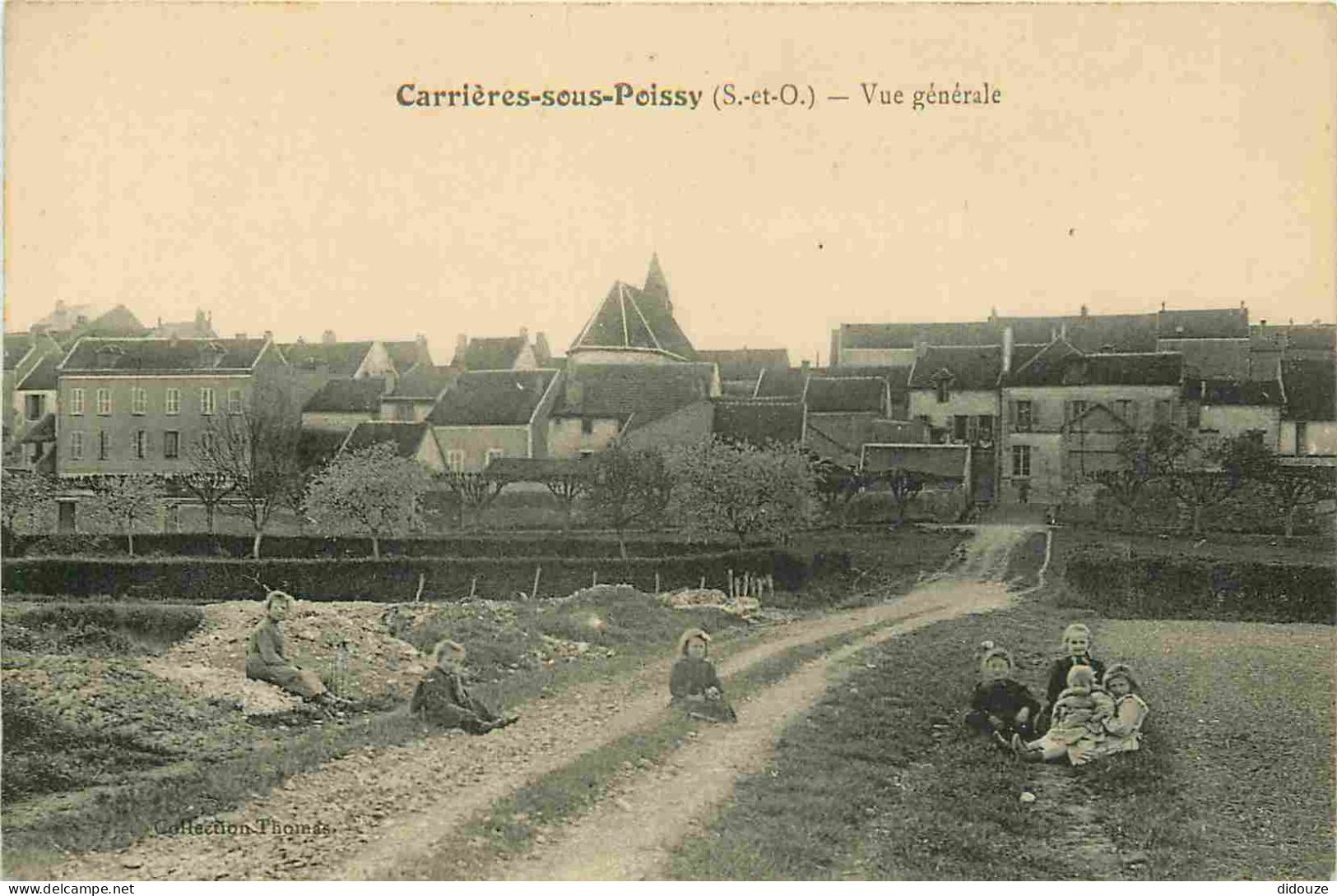 Carte Postale Ancienne - 78 - Carrières-sous-poissy - Vue générale - Animée - Enfants - CPA - Voir Scans Recto-Verso