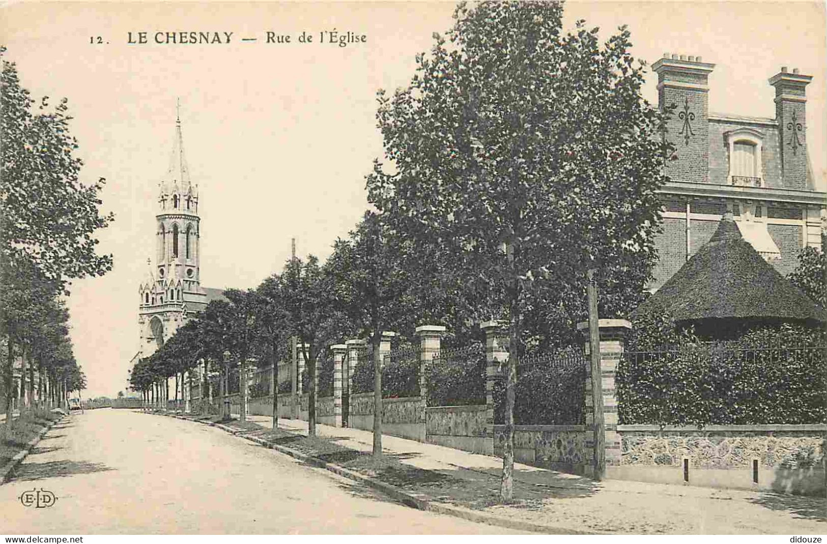 Carte Postale Ancienne - 78 - Le Chesnay - Rue de l'Eglise - CPA - Voir Scans Recto-Verso - Poscard - Carta Postal -  Po