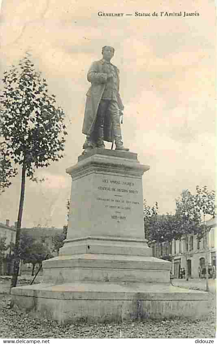 Carte Postale Ancienne - 81 - Graulhet - Statue de l'Amiral Jaurès - CPA - Voir Scans Recto-Verso - Poscard - Carta Post