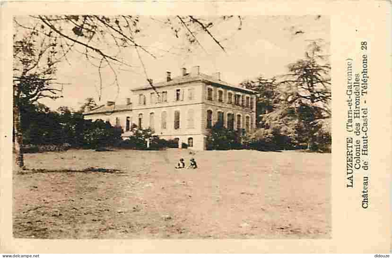 Carte Postale Ancienne - 82 - Lauzerte - Colonie des Hirondelles - Château de Haut-Castel - Animée - Enfants - Oblitérat