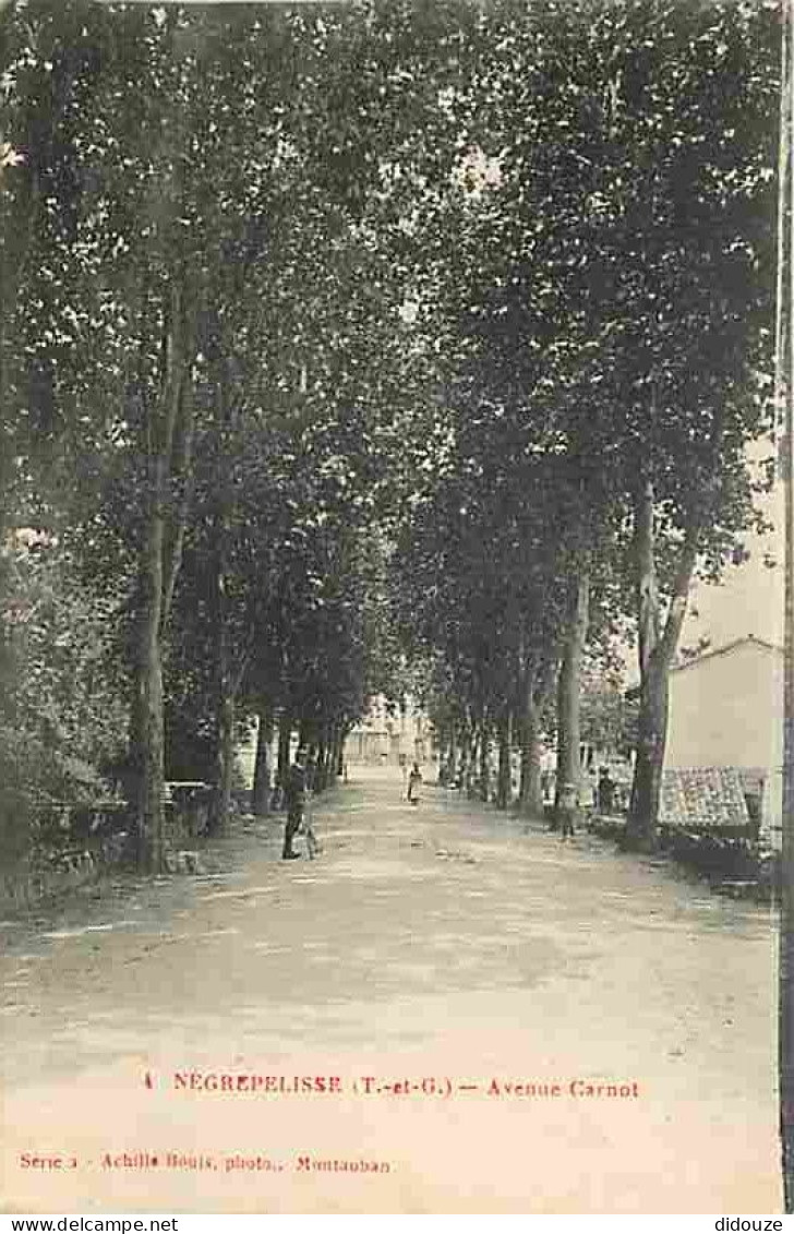 Carte Postale Ancienne - 82 - Nègrepelisse - Avenue Carnot - Animée - Correspondance - Oblitération ronde de 1923 - CPA