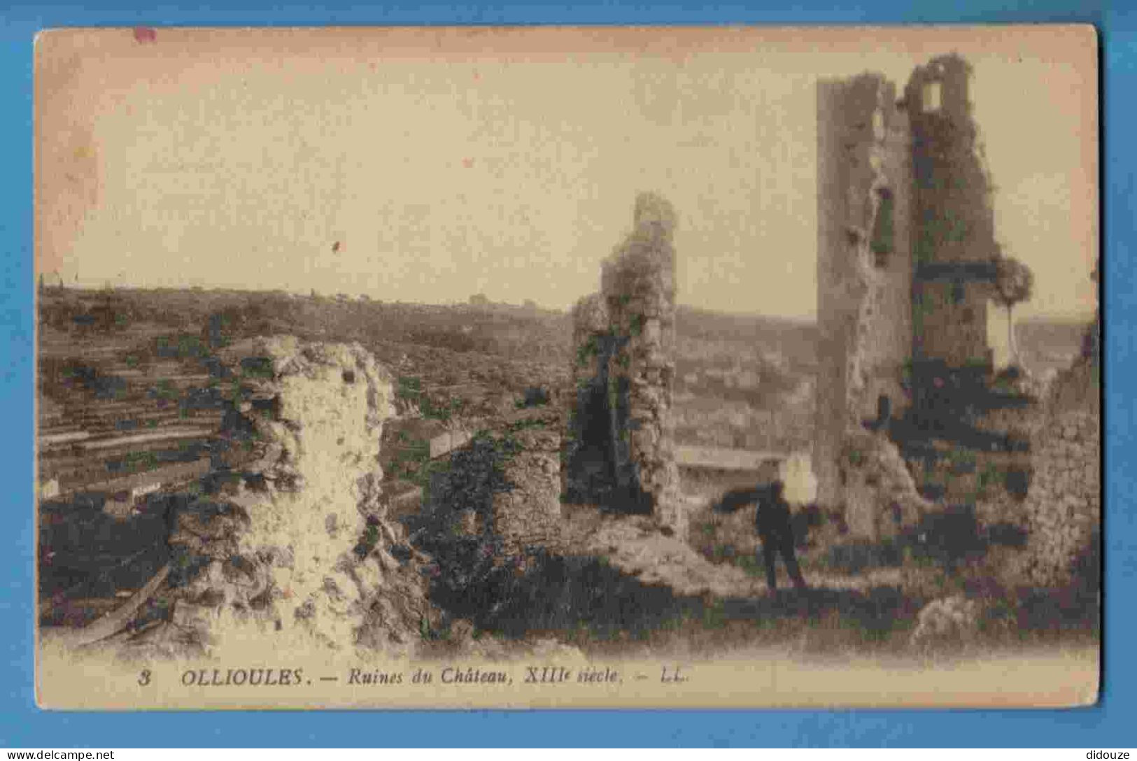 Carte Postale Ancienne - 83 - Ollioules - Ruines du Chateau - Carte Vierge