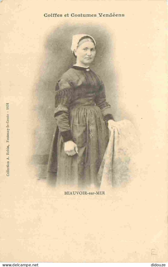 Carte Postale Ancienne - 85 - Beauvoir sur Mer - Coiffes et Costumes Vendéens - Précurseur - Animée - Femme - Folklore -