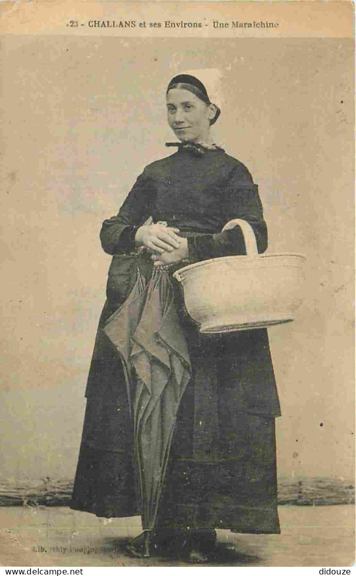 Carte Postale Ancienne - 85 - Challans - et ses environs - Une Maraichine - Correspondance - Animée - Femme - Folklore -