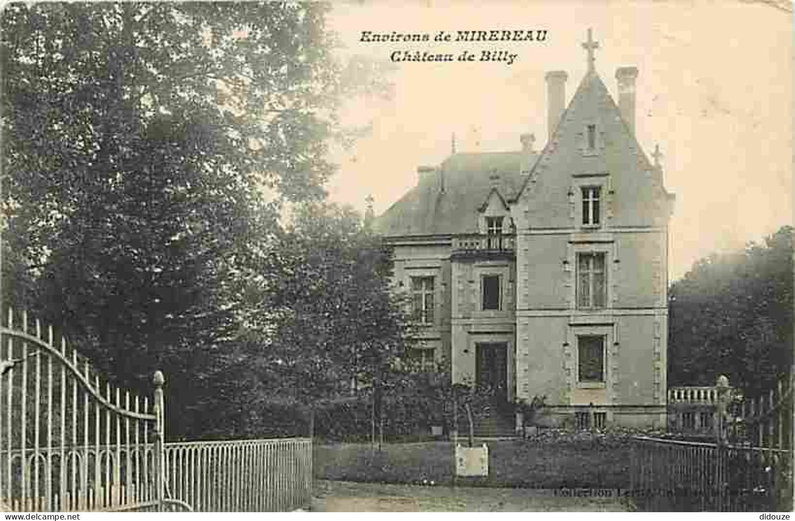 Carte Postale Ancienne - 86 - Mirebeau - Environs de Mirebeau - Château de Billy - Etat Gros pli visible - CPA - Voir Sc