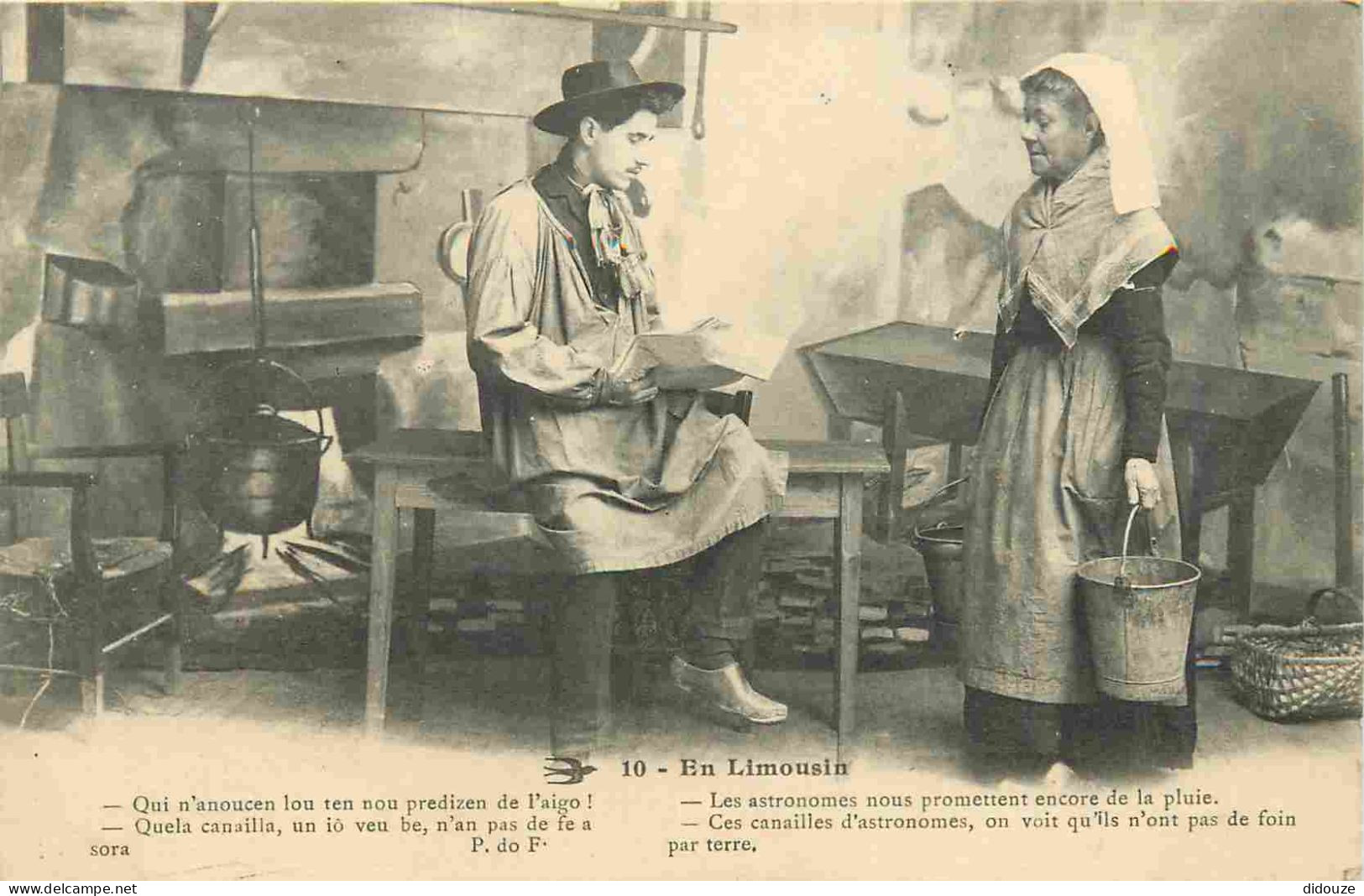 Carte Postale Ancienne - 87 - Limousin - Animée - Folklore Scènes et Types - intérieur Limousin - Les astronomes nous pr