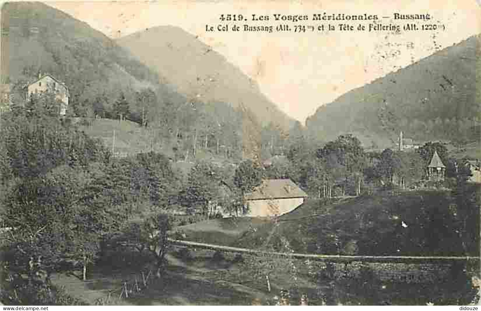 Carte Postale Ancienne - 88 - Bussang - Le Col de Bussang et la Tete de Fellering - Oblitération ronde de 1910 - Etat gr
