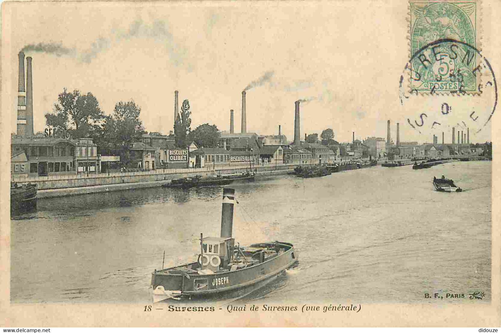 Carte Postale Ancienne - 92 - Suresnes - Quai de Suresnes - Animée - Bateaux - CPA - Voir Scans Recto-Verso - Poscard -